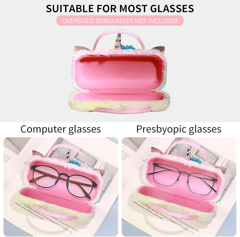 PERFECTSIGHT Store Hard Shell Eyeglasses Case, PU Leather Protective Glasses Case, Cute Eyeglass Case for Women Men Girls - Image 2